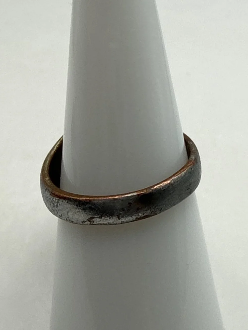 Vintage Silver Tone Trillion Tigers Eye Ring Rustic Statement Boho